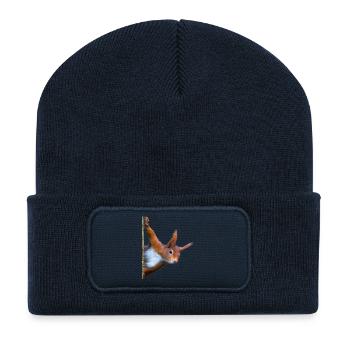 Eichhörnchen - Recycelte Patch Beanie - French Navy - Vorne