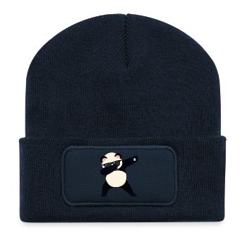Dabbing Panda With Sunglasses - Cool Gift - Beanie recyclé à patch - bleu marine - Devant