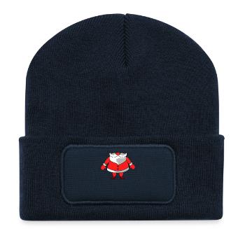 Noël Santa Costume - Beanie recyclé à patch - bleu marine - Devant