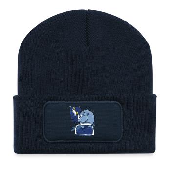 Rhino Nashorn Einhorn lustig Weihnachten Geschenk - Recycelte Patch Beanie - French Navy - Vorne