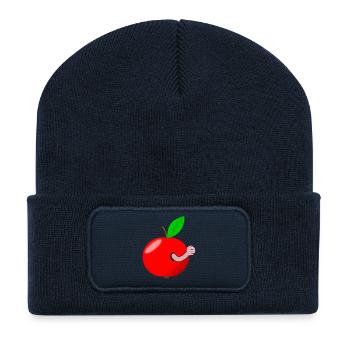 Wurm Apfel - Recycelte Patch Beanie - French Navy - Vorne