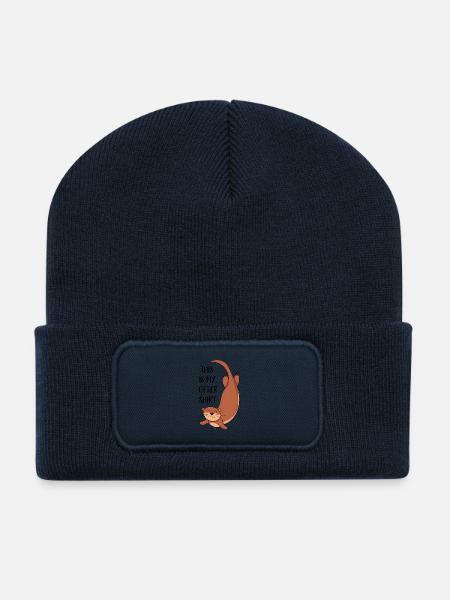 Loutres - Beanie recyclé à patch - bleu marine
