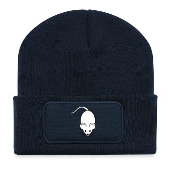 Maus,mäuschen,weisse maus - Recycelte Patch Beanie - French Navy - Vorne