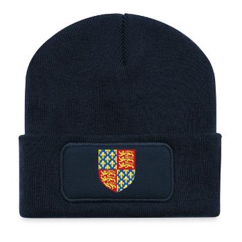 Englisches Wappen - Recycelte Patch Beanie - French Navy - Vorne