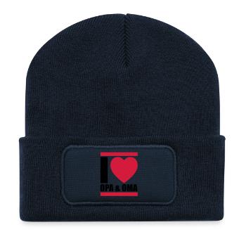 i love oma & opa - Recycelte Patch Beanie - French Navy - Vorne