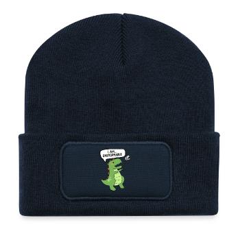 Tyrannosaure dinosaure T-Rex Dino imparable - Beanie recyclé à patch - bleu marine - Devant