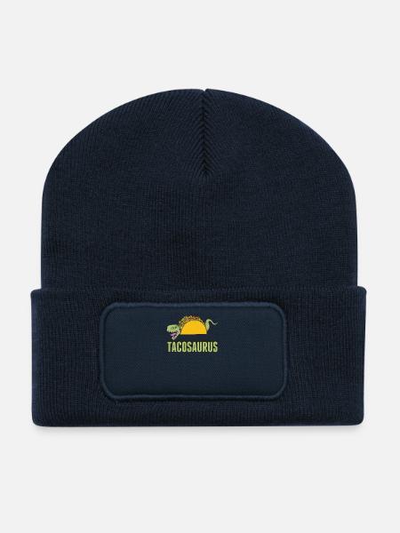 Tacosaurus Funny Taco T-Rex Cinco De Mayo Holiday - Recycled Patch Beanie - french navy