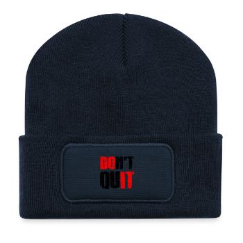 Ne renoncez pas ! - Beanie recyclé à patch - bleu marine - Devant