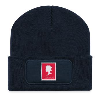 London - Recycelte Patch Beanie - French Navy - Vorne