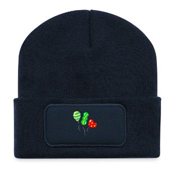 Ballons drôles - Beanie recyclé à patch - bleu marine - Devant