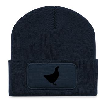 poule chicken2 - Beanie recyclé à patch - bleu marine - Devant
