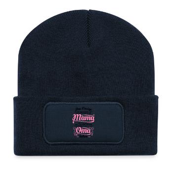 Tolle Mama, tolle Oma - Geschenk - Recycelte Patch Beanie - French Navy - Vorne