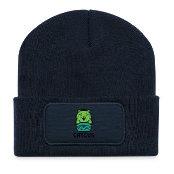 Impressionnant T-shirt Catcus - Beanie recyclé à patch - bleu marine - Devant