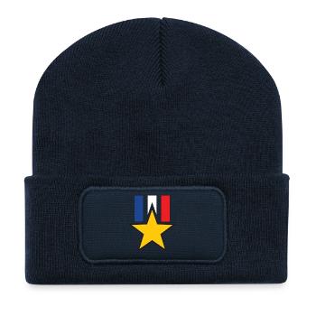 Décoration Militaire - Beanie recyclé à patch - bleu marine - Devant