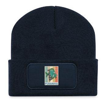 Piranha Vintage Retro Style Grunge - Recycled Patch Beanie - french navy - Front