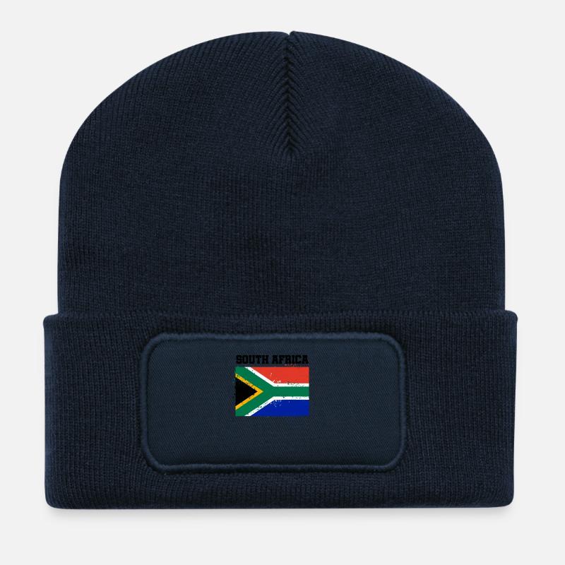 Afrique du Sud - Beanie recyclé à patch - bleu marine