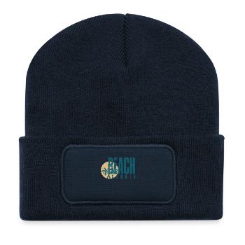 Tee-shirt d'été de plage - Beanie recyclé à patch - bleu marine - Devant