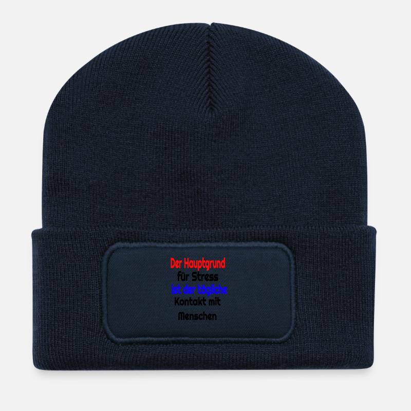 Witziger spruch - Recycelte Patch Beanie - French Navy