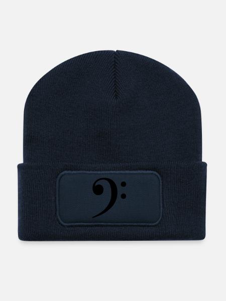 Bassschlüssel Musik Bass - Recycelte Patch Beanie - French Navy