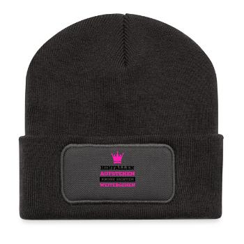 Fall, get up, check Crown, walk on - Recycled Patch Beanie - dark grey - Front