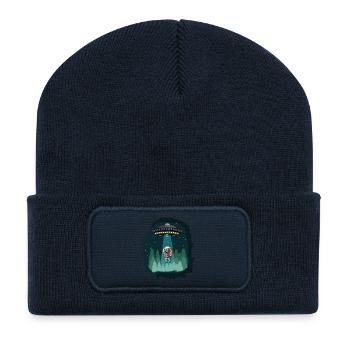 Weltraum Astronaut Dinosaurier - Recycelte Patch Beanie - French Navy - Vorne