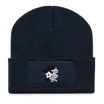 aloha - Beanie recyclé à patch - bleu marine - Devant