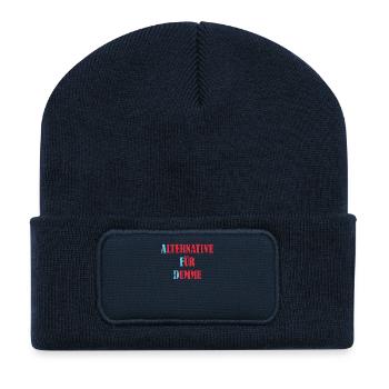 Alternative für Dumme Anti Fck Afd Geschenk - Recycelte Patch Beanie - French Navy - Vorne