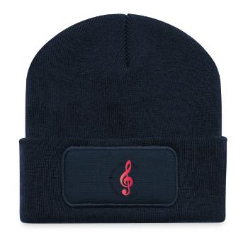 Clé de musique - Beanie recyclé à patch - bleu marine - Devant