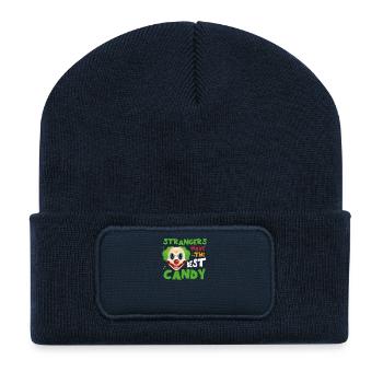 Strangers Have The Best Candy Clown Halloween Gift - Recycelte Patch Beanie - French Navy - Vorne