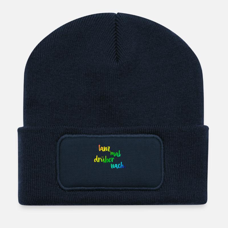 Tanz mal drüber nach Musik Tanzen Party Geschenk - Recycelte Patch Beanie - French Navy