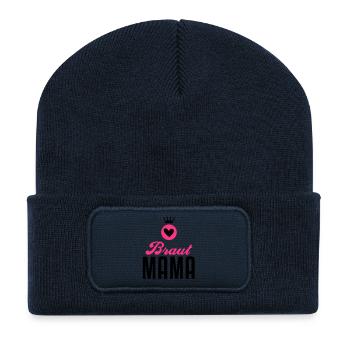 Braut Mama – Braut Mutter – Hochzeit – 2C - Recycelte Patch Beanie - French Navy - Vorne