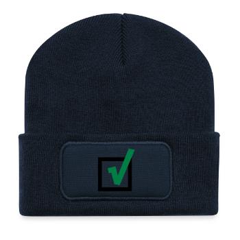 J'adore - Beanie recyclé à patch - bleu marine - Devant