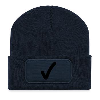 ok_yes_symbol_f1 - Recycelte Patch Beanie - French Navy - Vorne