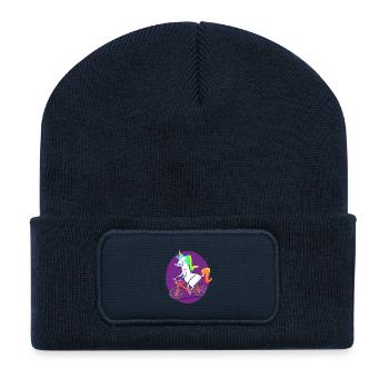 Einhorn Fahrrad - Recycelte Patch Beanie - French Navy - Vorne