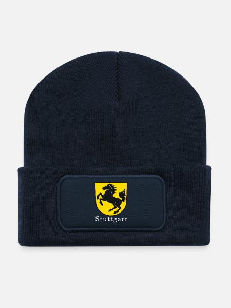 Stuttgart - Recycelte Patch Beanie - French Navy