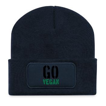 Aller Vegan - Beanie recyclé à patch - bleu marine - Devant
