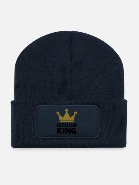 Kitchen King - Beanie recyclé à patch - bleu marine