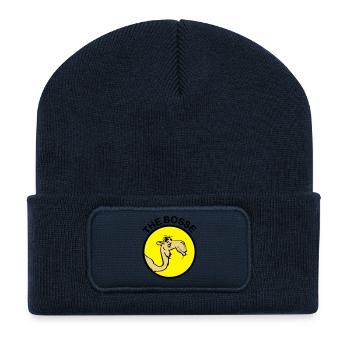 The Bosse I - Beanie recyclé à patch - bleu marine - Devant