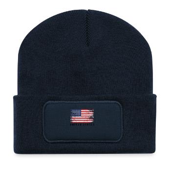 American Flag Distress - Recycled Patch Beanie - french navy - Front