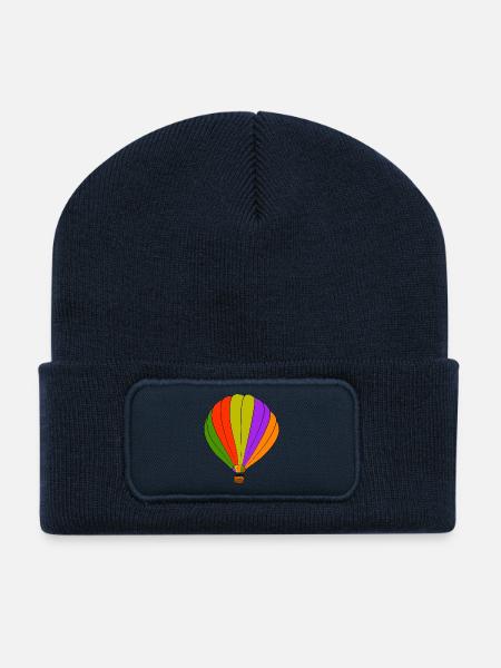 heissluftballon ballon luftfahrt - Recycelte Patch Beanie - French Navy