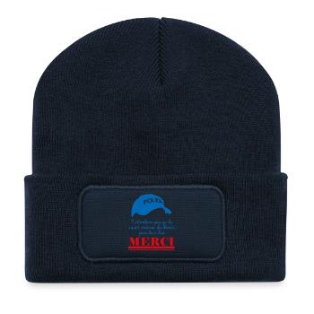 France Victimes du Devoir Policier Police Merci - Beanie recyclé à patch - bleu marine - Devant