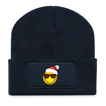 Smiley Glossy Sunglasses Christmas - Recycled Patch Beanie - french navy - Front