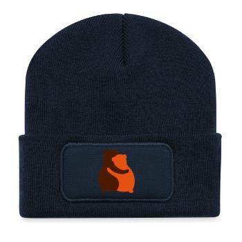 Baeren Liebe Umarmen Valentinstag - Recycelte Patch Beanie - French Navy - Vorne