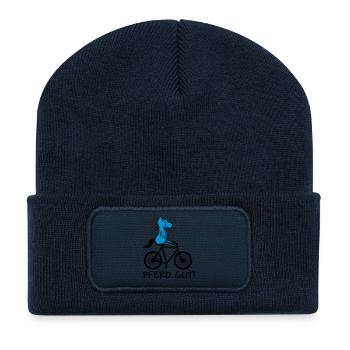 pferd gut - Recycelte Patch Beanie - French Navy - Vorne