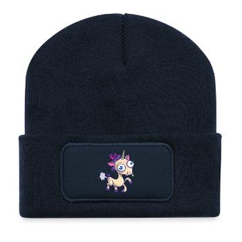 Hässliches Einhorn - Recycelte Patch Beanie - French Navy - Vorne