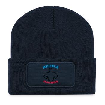Meilleur professeur - Beanie recyclé à patch - bleu marine - Devant