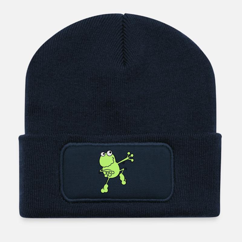 Tanzender Frosch - Recycelte Patch Beanie - French Navy