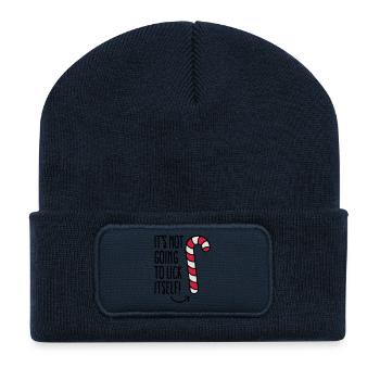 It’s not going to lick itself (candy cane) - Beanie recyclé à patch - bleu marine - Devant