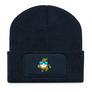 Cool Pineapple with Sunglasses | Summer | Good mood - Recycled Patch Beanie - french navy - Front