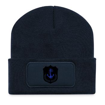 anker_wappen_2 - Recycled Patch Beanie - french navy - Front
